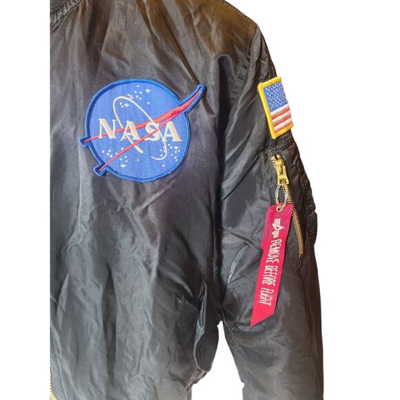 Alpha Industries NASA Apollo MA-1 Bomber Jacket Large Flight USAF Space Aviation - Picture 5 of 16
